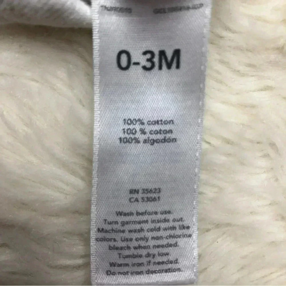 Child Of Mine Onesie  Diaper Shirt Long Sleeved White / Foxes Size 0-3 Months - Picture 8 of 16